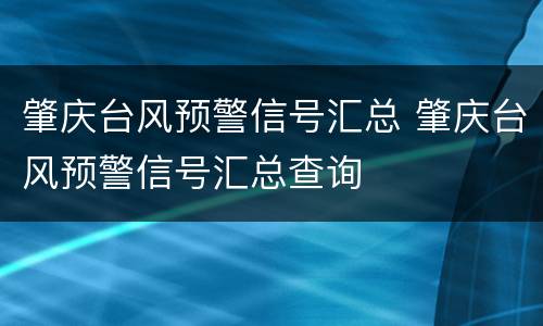 肇庆台风预警信号汇总 肇庆台风预警信号汇总查询
