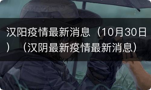 汉阳疫情最新消息（10月30日）（汉阴最新疫情最新消息）