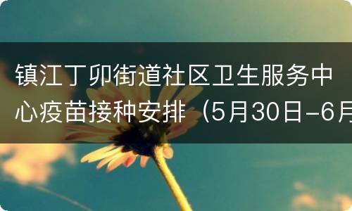 镇江丁卯街道社区卫生服务中心疫苗接种安排（5月30日-6月5日）