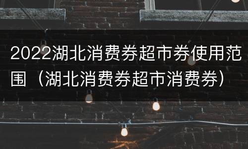 2022湖北消费券超市券使用范围（湖北消费券超市消费券）