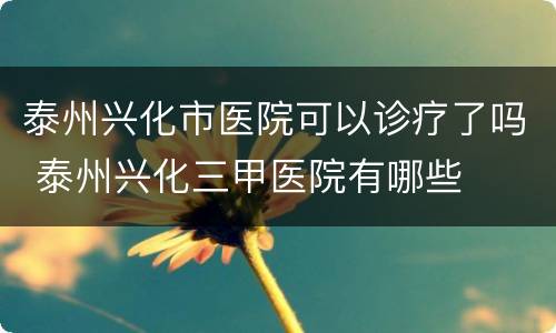 泰州兴化市医院可以诊疗了吗 泰州兴化三甲医院有哪些