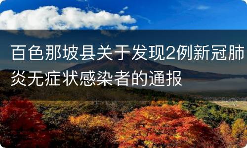 百色那坡县关于发现2例新冠肺炎无症状感染者的通报