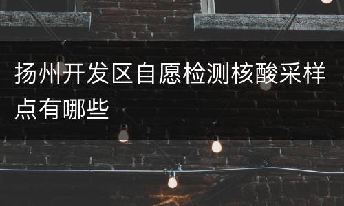 扬州开发区自愿检测核酸采样点有哪些