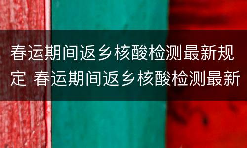 春运期间返乡核酸检测最新规定 春运期间返乡核酸检测最新规定通知