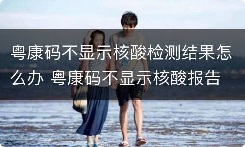 粤康码不显示核酸检测结果怎么办 粤康码不显示核酸报告