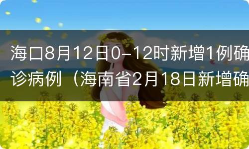 海口8月12日0-12时新增1例确诊病例（海南省2月18日新增确诊病例）
