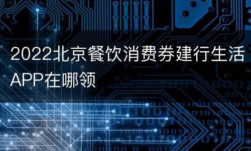 2022北京餐饮消费券建行生活APP在哪领