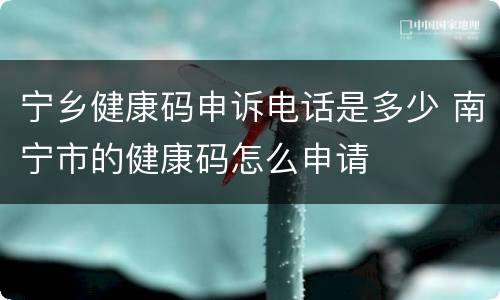 宁乡健康码申诉电话是多少 南宁市的健康码怎么申请