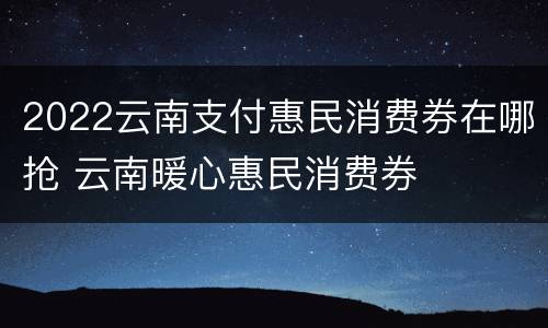 2022云南支付惠民消费券在哪抢 云南暖心惠民消费券