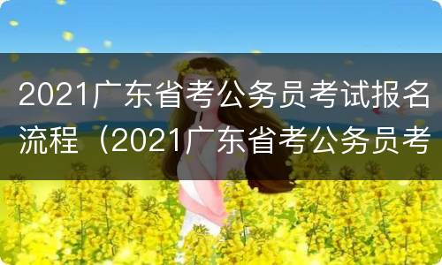 2021广东省考公务员考试报名流程（2021广东省考公务员考试报名流程及时间）