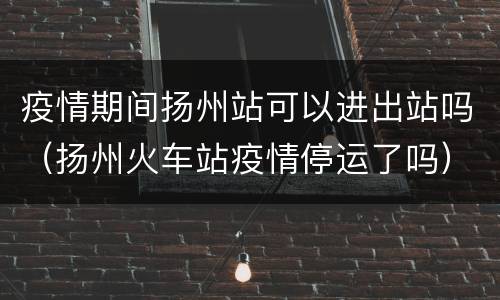 疫情期间扬州站可以进出站吗（扬州火车站疫情停运了吗）