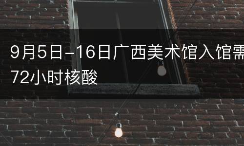 9月5日-16日广西美术馆入馆需72小时核酸
