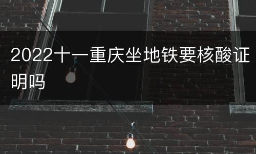 2022十一重庆坐地铁要核酸证明吗