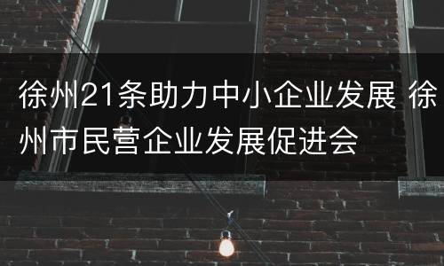 徐州21条助力中小企业发展 徐州市民营企业发展促进会