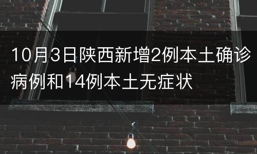 10月3日陕西新增2例本土确诊病例和14例本土无症状