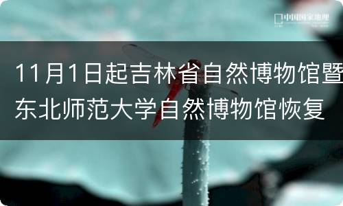 11月1日起吉林省自然博物馆暨东北师范大学自然博物馆恢复开馆