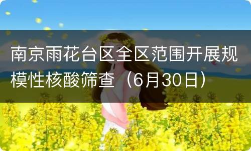 南京雨花台区全区范围开展规模性核酸筛查（6月30日）
