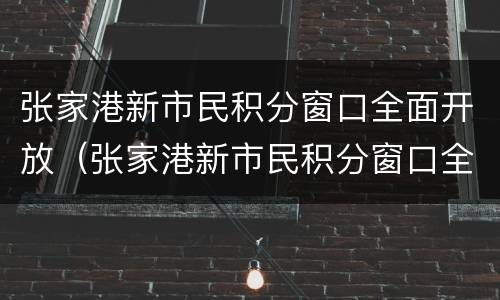张家港新市民积分窗口全面开放（张家港新市民积分窗口全面开放了吗）