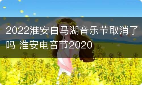2022淮安白马湖音乐节取消了吗 淮安电音节2020