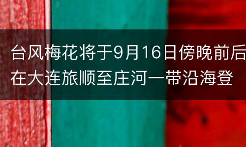 台风梅花将于9月16日傍晚前后在大连旅顺至庄河一带沿海登陆