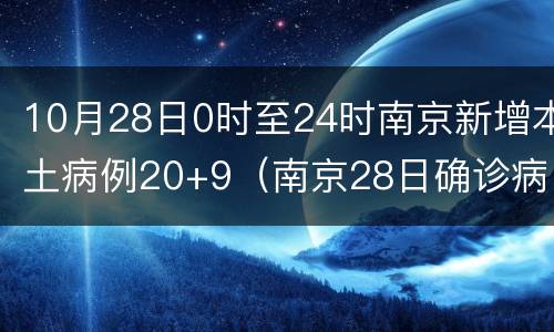 10月28日0时至24时南京新增本土病例20+9（南京28日确诊病例）