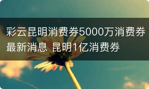 彩云昆明消费券5000万消费券最新消息 昆明1亿消费券