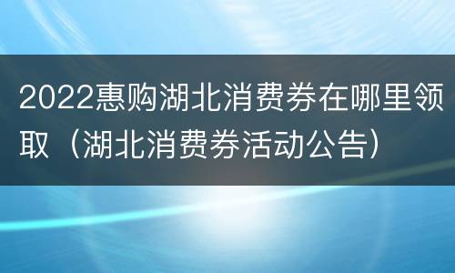 2022惠购湖北消费券在哪里领取（湖北消费券活动公告）