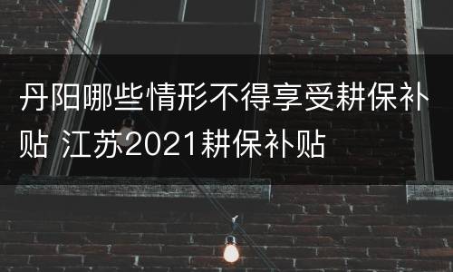 丹阳哪些情形不得享受耕保补贴 江苏2021耕保补贴