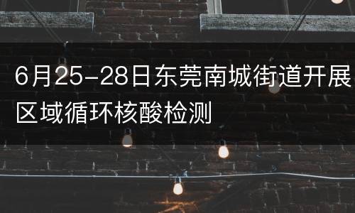 6月25-28日东莞南城街道开展区域循环核酸检测