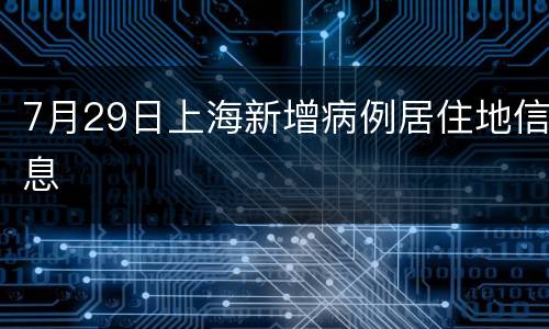 7月29日上海新增病例居住地信息