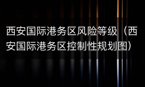 西安国际港务区风险等级（西安国际港务区控制性规划图）