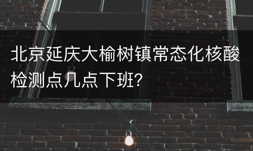北京延庆大榆树镇常态化核酸检测点几点下班？