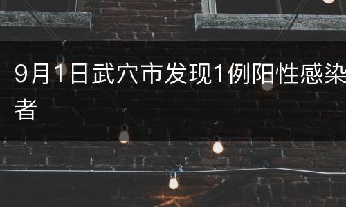 9月1日武穴市发现1例阳性感染者