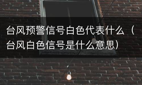 台风预警信号白色代表什么（台风白色信号是什么意思）
