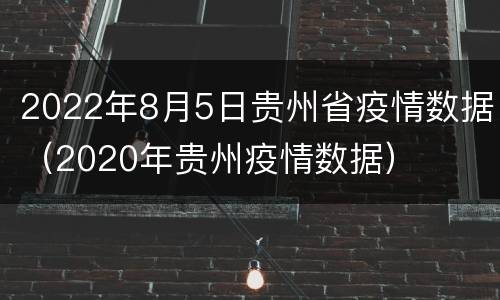 2022年8月5日贵州省疫情数据（2020年贵州疫情数据）