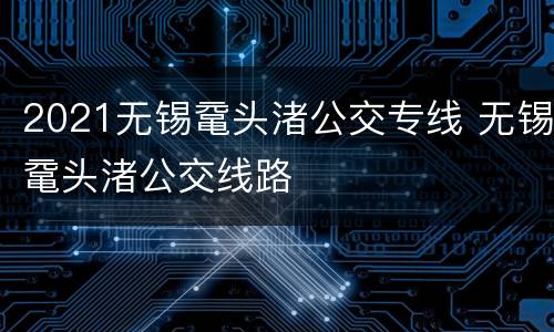 2021无锡鼋头渚公交专线 无锡鼋头渚公交线路