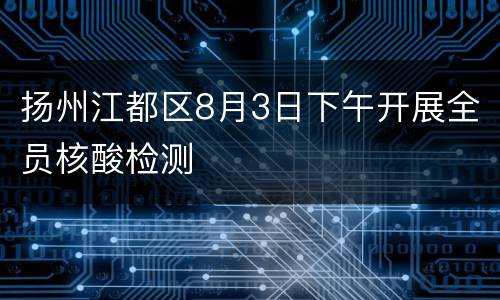 扬州江都区8月3日下午开展全员核酸检测