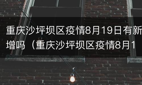 重庆沙坪坝区疫情8月19日有新增吗（重庆沙坪坝区疫情8月19日有新增吗）