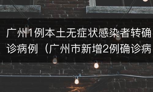 广州1例本土无症状感染者转确诊病例（广州市新增2例确诊病例和1例无症状感染者 详情公布）
