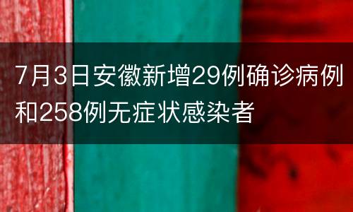 7月3日安徽新增29例确诊病例和258例无症状感染者
