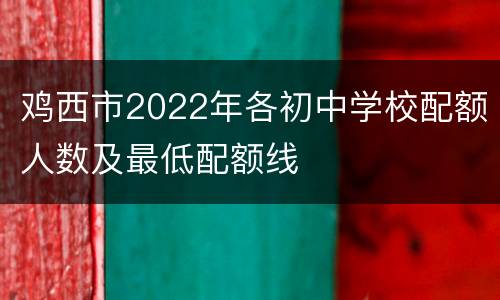 鸡西市2022年各初中学校配额人数及最低配额线