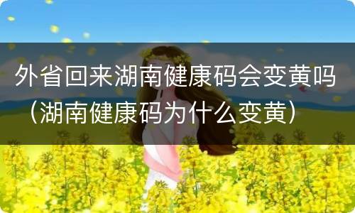 外省回来湖南健康码会变黄吗（湖南健康码为什么变黄）