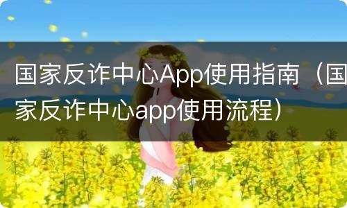 国家反诈中心App使用指南（国家反诈中心app使用流程）