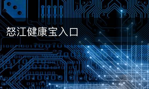 怒江健康宝入口