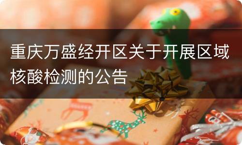 重庆万盛经开区关于开展区域核酸检测的公告