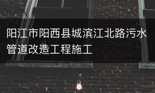 阳江市阳西县城滨江北路污水管道改造工程施工