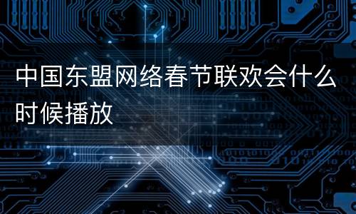 中国东盟网络春节联欢会什么时候播放
