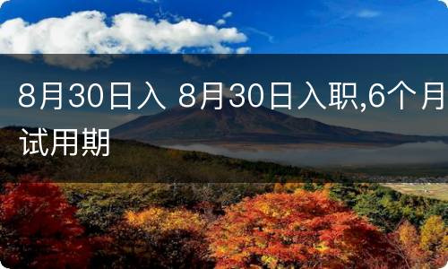 8月30日入 8月30日入职,6个月试用期