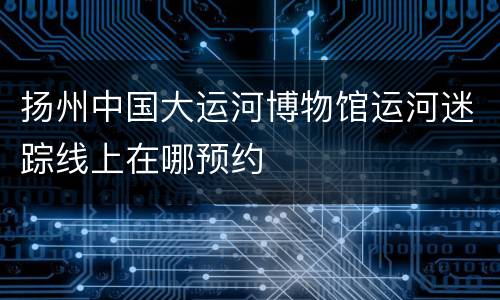 扬州中国大运河博物馆运河迷踪线上在哪预约