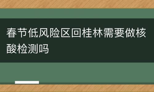 春节低风险区回桂林需要做核酸检测吗